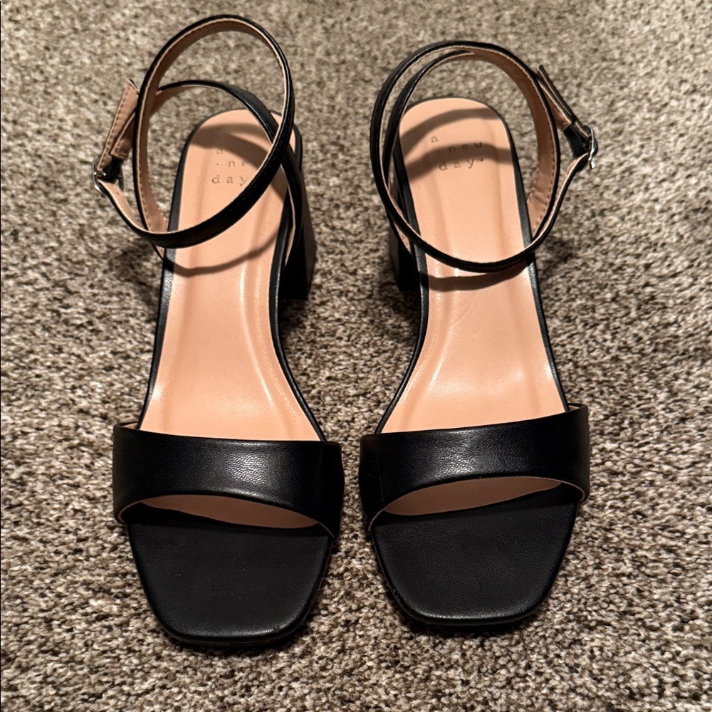 a new day Black Open-Toe Heels